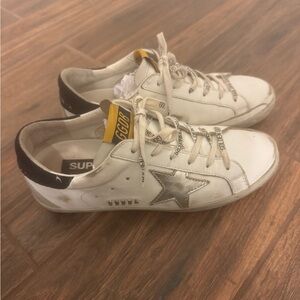 Golden Goose White Sneakers with Silver Star